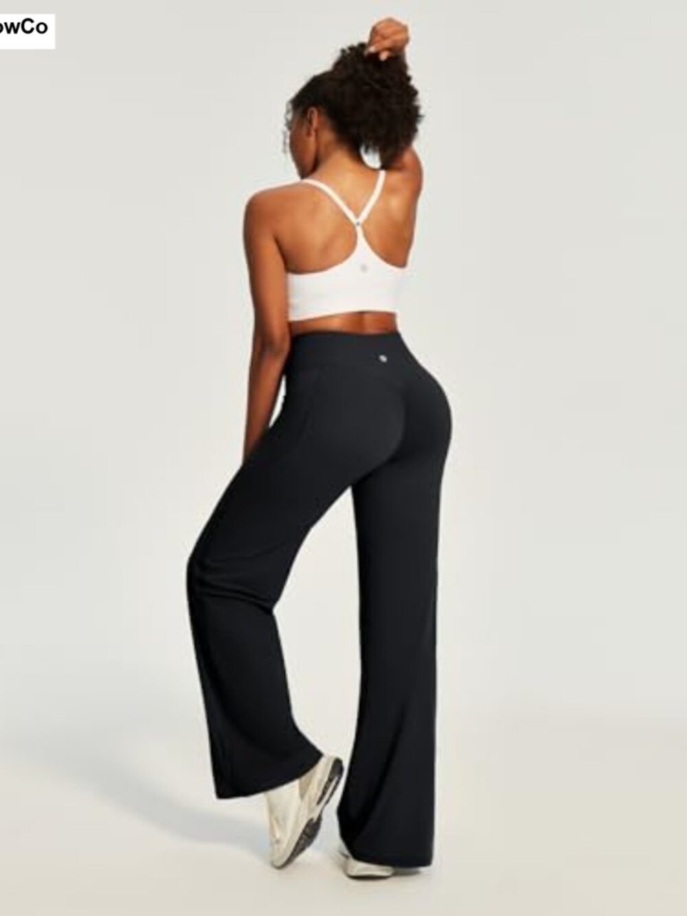 Butt Lifting Wide Leg Yoga Pants with Pockets High Rise - Picture 5 of 6